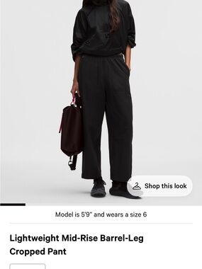 lululemon athletica Black Cropped Barrel-Leg Pants